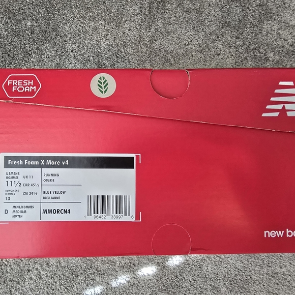 New Balance Fresh Foam X More v4 Sneakers - Navy and Lime - Picture 10 of 13